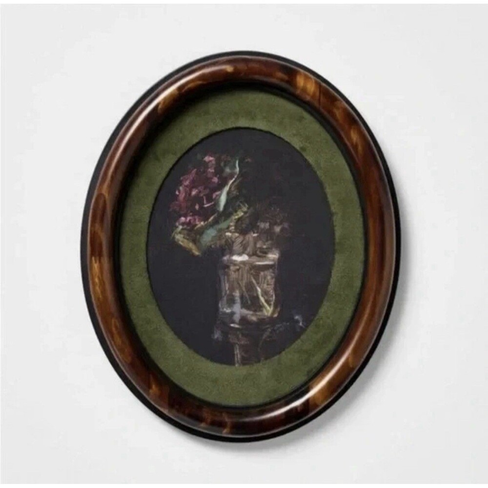9"x11" Oval Frame Floral Wall Art - Threshold designed with Studio McGee NEW